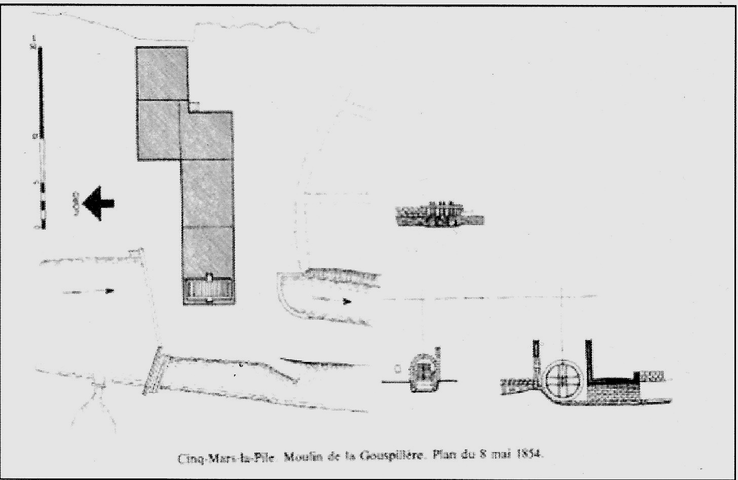 Plan moulin 1854 n et b